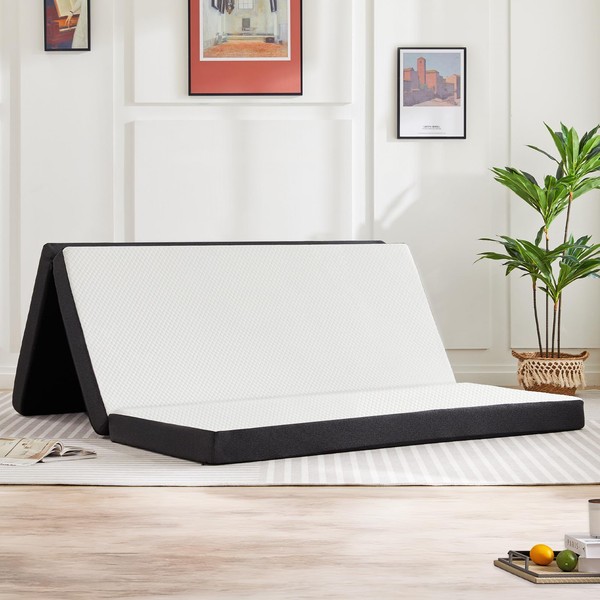 DUMOS Folding Mattress, 3 inch Tri-Fold Memory Foam Mattress, Foldable