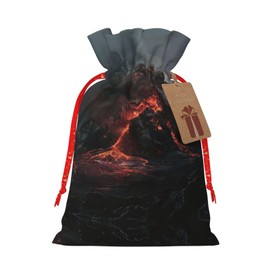AOLXDE Volcano Drawstring Christmas Gift Bags Gift Packaging Pouches Party Supplies Goodie Bags Bag