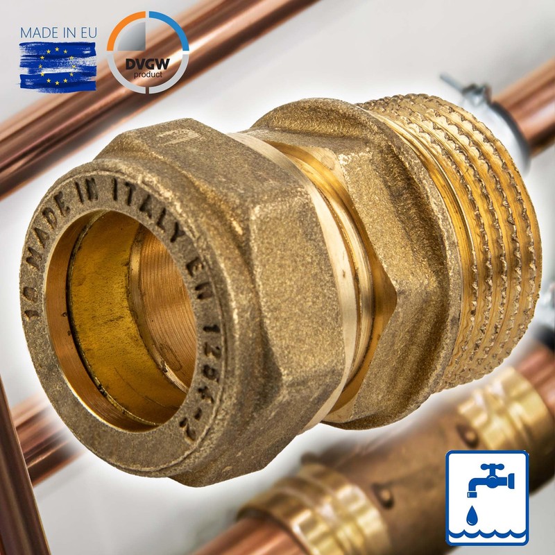 tecuro MS Compression Ring Connector, Screw-in Fitting with Cylinder Thread