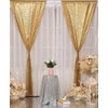 Poise3EHome Gold Sequin Backdrop Curtains, 2 Panels Gold Sequin Backdrop,