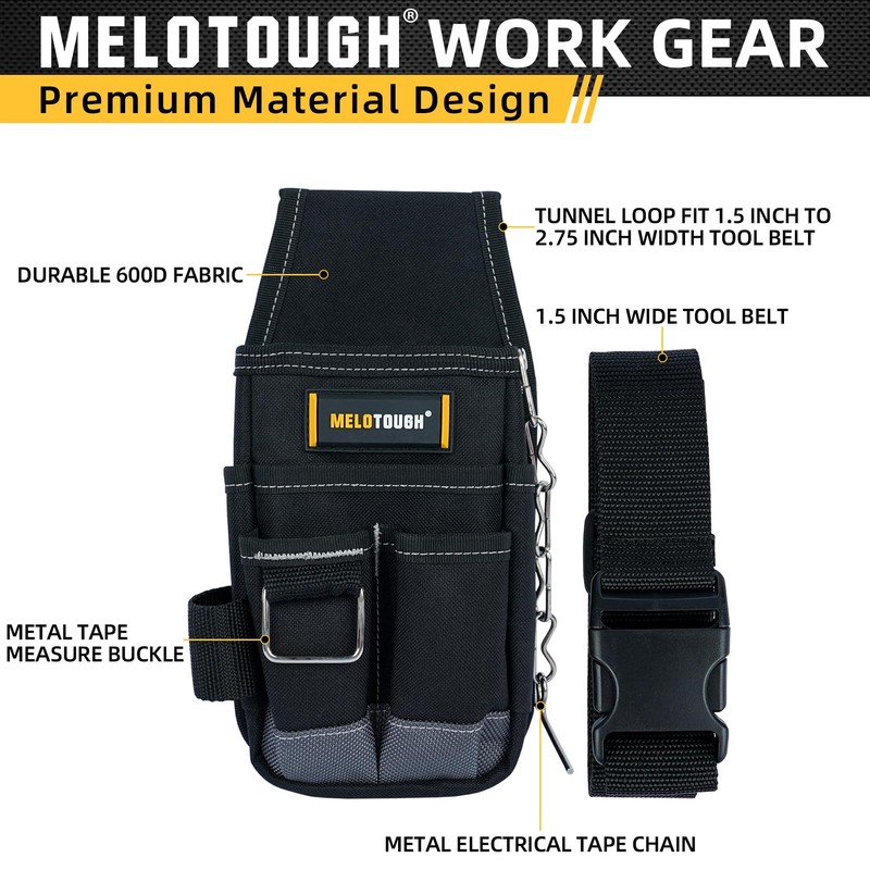 MELOTOUGH Pocket Tool Pouch Tool Belt Pouches with Belt Clip