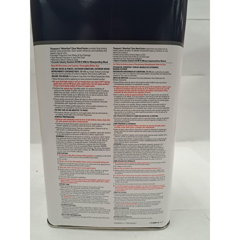 Thompson'S Waterseal Wood Protector 1.25 Gl 25 Oz Low Voc