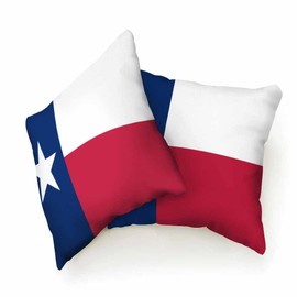 Beabes Pillow Covers Flag of Us Texas Symbol Star Blue White Red 18X18 Inch,Throw Pillow Covers Decor for Couch Bedroom Living for Men Women Pack of 2