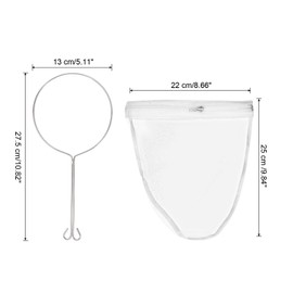 uxcell Mesh Strainer Bags, Nylon Mesh Filter with Reinforced Frame and Sturdy Handle, Nut Milk Bags for Coffee, Milk, Oil, Juice, Small Size
