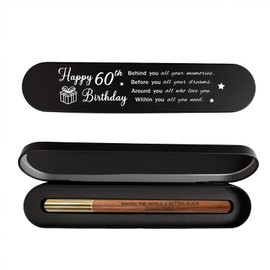 iyaone 60th Birthday Gift for 1966 Born - Engraved Wooden Gel Pen & Keepsake Box Set, Premium 60 Year Old Gift for Men & Women, Diamond Birthday Present