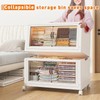 RaybeeFurniture Stackable Storage Containers with Wheels & Lid Large Plastic