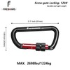 FresKaro 3pcs 12kN Screw-Gate Locking Carabiner Clip 3inch D-Shaped Carabiner,