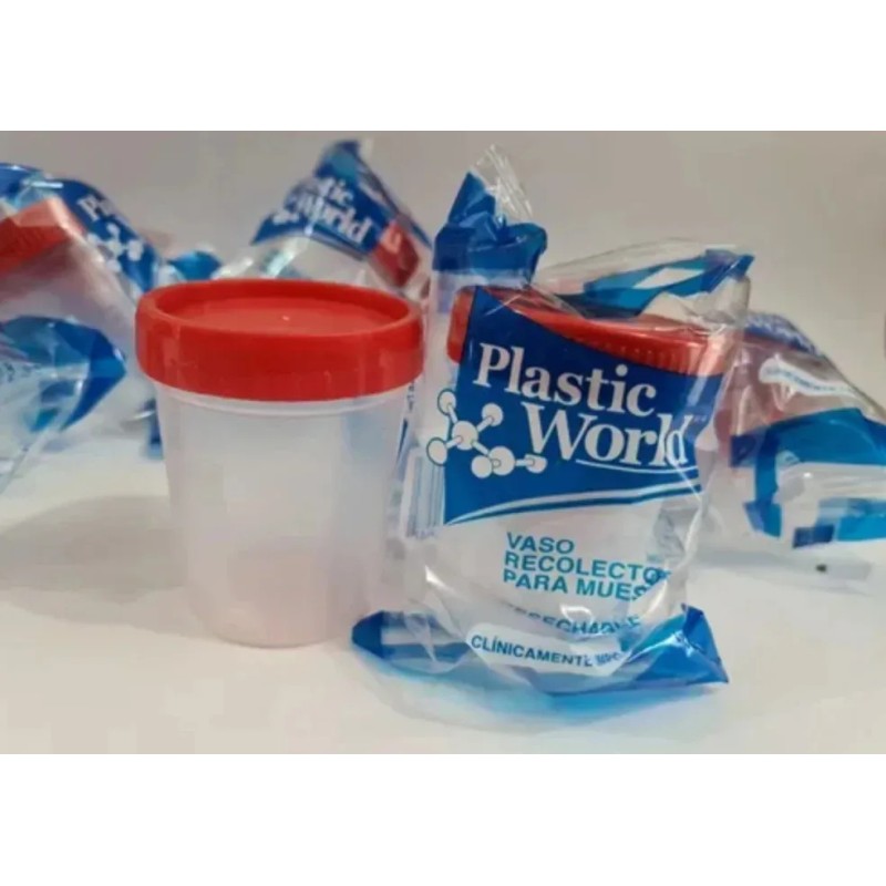Vaso Plástico Estéril 100ml Pack 50 Unidades Con Graduación Plastic