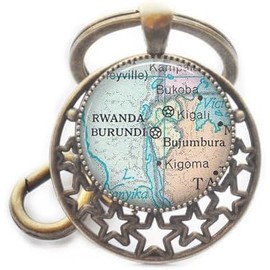 Burundi, llave de mapa de Ruanda, llavero de mapa de Burundi, llavero de mapa de Ruanda, llavero de mapa de Burundi, llavero de Rwanda adopción, A0106