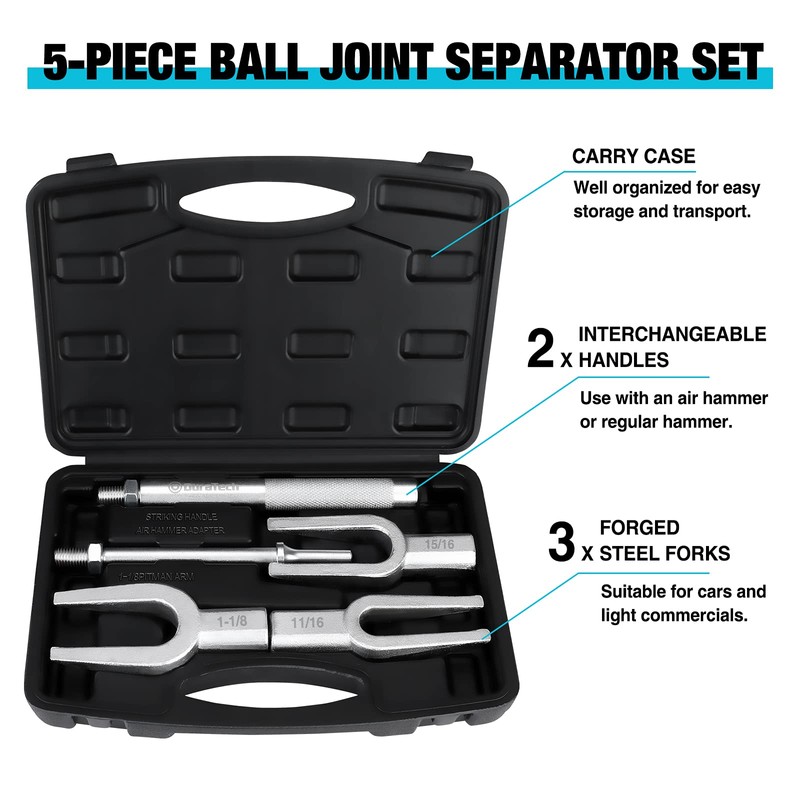 DURATECH 5-Piece Ball Joint Separator Set, Pickle Fork Tool Set,