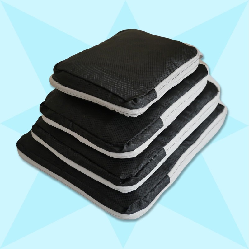 Compression Packing Cubes Set Extensible Travel Luggage Organiser Bags for