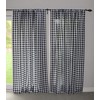 lovemyfabric Gingham/Checkered 100% Polyester Curtain Window Treatment/Decor Panel-Black and White