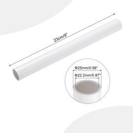 sourcing map 1 Inch PVC Rigid Tube Round Pipe Tubing Hardware Tubing 22.2mm ID 25mm OD 9" Length White High Impact for Water Pipe, Crafts, Cable Sleeve
