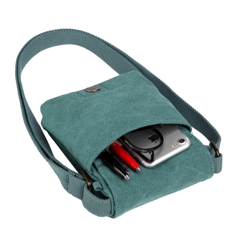 Troop London TRP0243L Classic Canvas Across Body Bag Charcoal