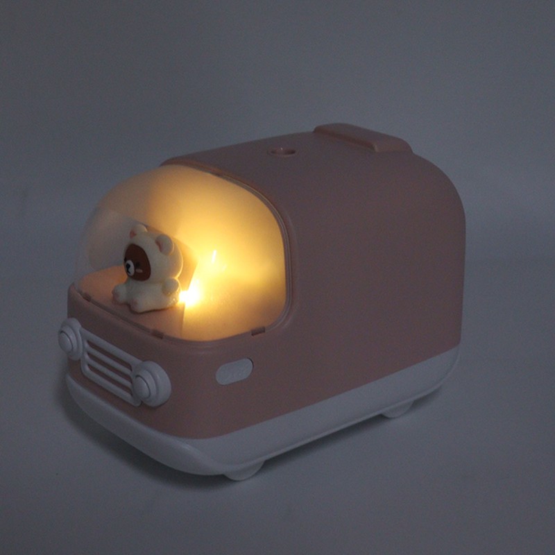Cute Small Humidifier 350ml Bear Bus Shape USB Charging Portable