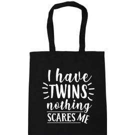 Hippowarehouse I have twins nothing scares me Tote Shopping Gym Beach Bag 42cm x38cm, 10 litres