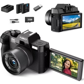 NBD 4K Digital Camera 48MP 16X 30fps Anti-shake Compact Camcorder W/ 32GB TF