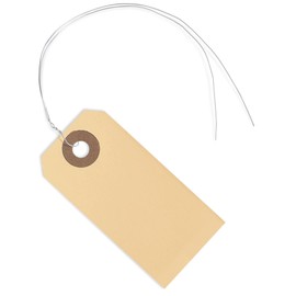 Shipping Tags with Wire Ties #1-2 3/4” x 1 3/8” - 250 Blank Manilla Tags with Wire Attached and Reinforced Hole, Wire Tags Write On