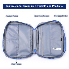 Faithful Hers Bible Cover Case for Women, Bible Case Set with Notebook, Bible Case for Men, Bible Carrying Case with Handles Pockets Zipper, Bible Covers for Girls Boys Kids Bible Case, Bible Carrier