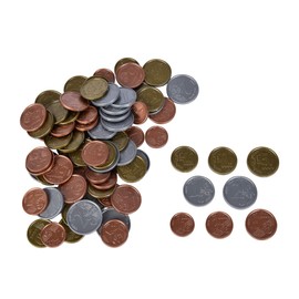 Noris 606521012 Spielgeld Münzen, geeignet als Spielset für Spielkassen, Kaufladen, rechnen lernen, uvm., ab 3 Jahren