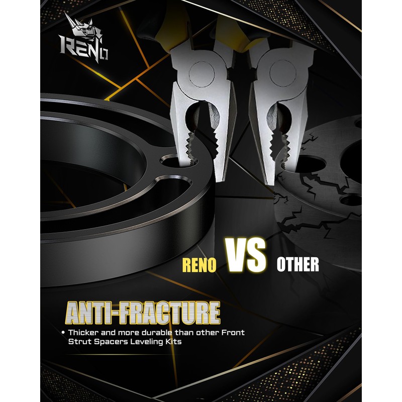 RENO 3.5" Front Leveling Kit, Upper+Lower Strut Lift Spacers Compatible