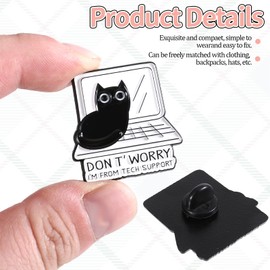 7 Pcs Cat Enamel Pin Funny Reading Animal Brooch Alloy Cute Cartoon Lapel Pins Cat Clip Decoration Badges for Backpacks Clothes Jackets Bags Hat Valentine's Day Gift (Cat, Computer and Umbrella)