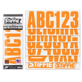 STIFFIE Uniline Orange Crush 3" Super Sticky Boat & PWC Registration Decals • Numbers Letters Stickers