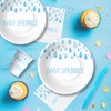 HIPVVILD Raindrop Sprinkle Baby Shower Decorations Kids Tableware, Blue Raindrops