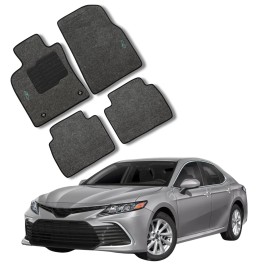 ecoMats Carpet Floor Mats For 2018 to 2024 Toyota Camry Front and Rear Gray ecoMats