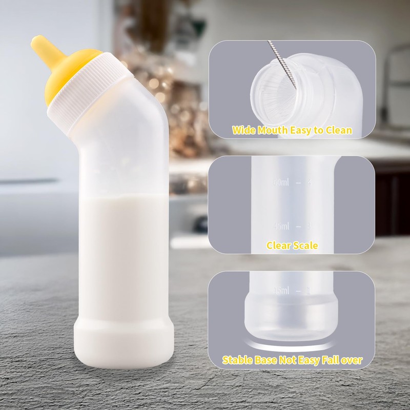 Pet Nursing Bottle for Newborn Animals,Kitten Bottle Feeding Kit Silicone