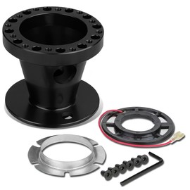Auto Dynasty Steering Wheel 6-Hole Hub Adaptor Kit Compatible with Mitsubishi Eclipse/Lancer/Pickup, Aluminum, Black