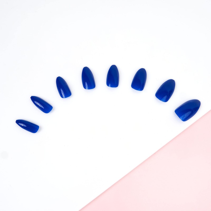Invogue Electric Blue Oval Nails(24 Pieces)