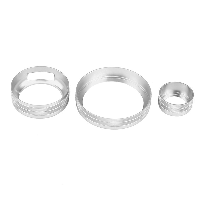 3Pcs Car Center Control Multimedia Knob Circle Cover Trim for