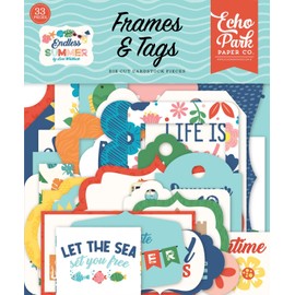 ECHO PARK PAPER COMPANY Echo Park Cardstock Ephemera 33/Pkg-Frames & Tags, Endless Summer, White