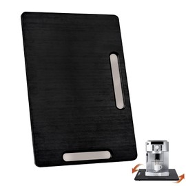 Joy&Grace Appliance Slider for Kitchen Appliances 360° Rolling Sliding Tray for Coffee Maker Countertop, Bamboo Coffee Pot Slider Rolling Tray (Black, Medium 14.5" x 10")