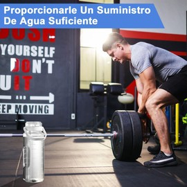 AdooAdii Botella de Agua 2L Antigolpes Botella de Agua Reutilizable Sin BPA con Pajilla Removible Botella Deportiva Escala de Hidratación Termo de Agua Antifugas para Gym Ciclismo Viaje Blanco