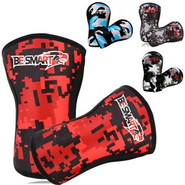 BeSmart Knee Sleeves - High Performance Knee Wraps Support for Weight Lifting, Crossfit Training & Powerlifting - Squats Knee Brace Compression for Men and Women (Pair) (Red Sublimated, Small)