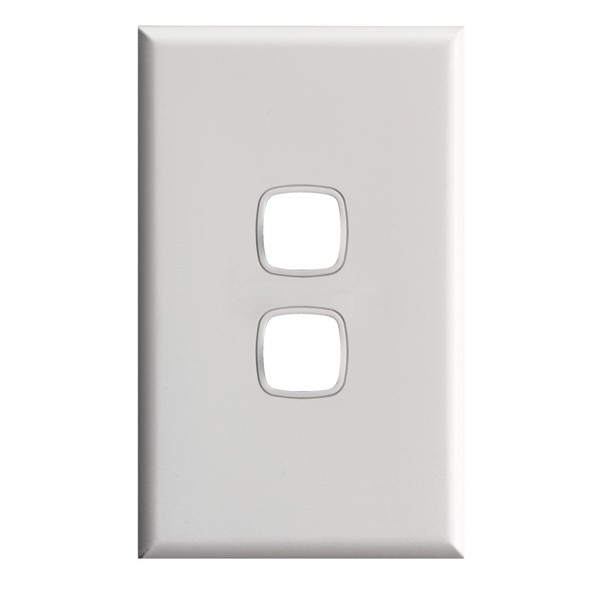 HPM Excel 2 Gang Grid & Cover Outlet Switch Plate,