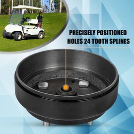 RANSOTO Golf Cart Brake Drum Hub Compatible with 1982-UP EZGO TXT Electric, 1982-1993 2-Cycle Gas Models Replaces 19186G1P 19186-G1P 17082-G2 17298-G1 Pack of 2