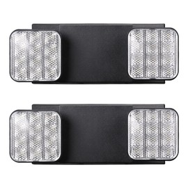 TORCHSTAR LED Emergency Lights, Emergency Lighting with Battery Backup, Dual Heads Adjustable, Lighting Fixtures for Emergency Use, Home Power Failure, UL & FCC Listed, AC 120/277V, Black, Pack of 2