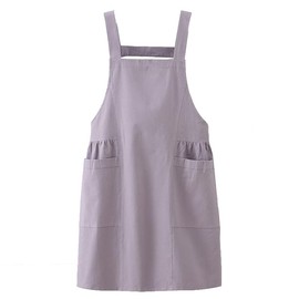 Sweetheart Retro Kitchen Aprons for Women with Pocket Cotton Princess Skirt Cooking Cross Back Work Apron for Chef Gardening(Gray)