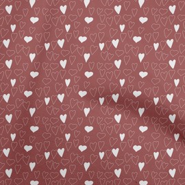 oneOone Velvet Maroon Fabric Valentine Heart Sewing Fabric by The Yard Printed DIY Clothing Sewing Supplies 58 Inch Wide