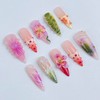 Petal Whispers,Custom Press On Nails Stiletto Nails, Handmade Nail Set,