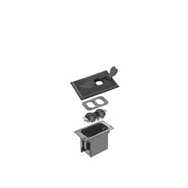 Arlington Industries FLBRF101BL-1 Retrofit Electrical Floor Box with Flip Lids for Existing Floors, Black, Plastic