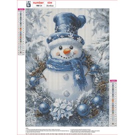 MXJSUA Christmas Snowman Diamond Painting Adults, 5D Diamond Painting Pictures Beginners, DIY Round Full Drill Diamond Painting Gifts Home Wall Decor 30 x 40 cm