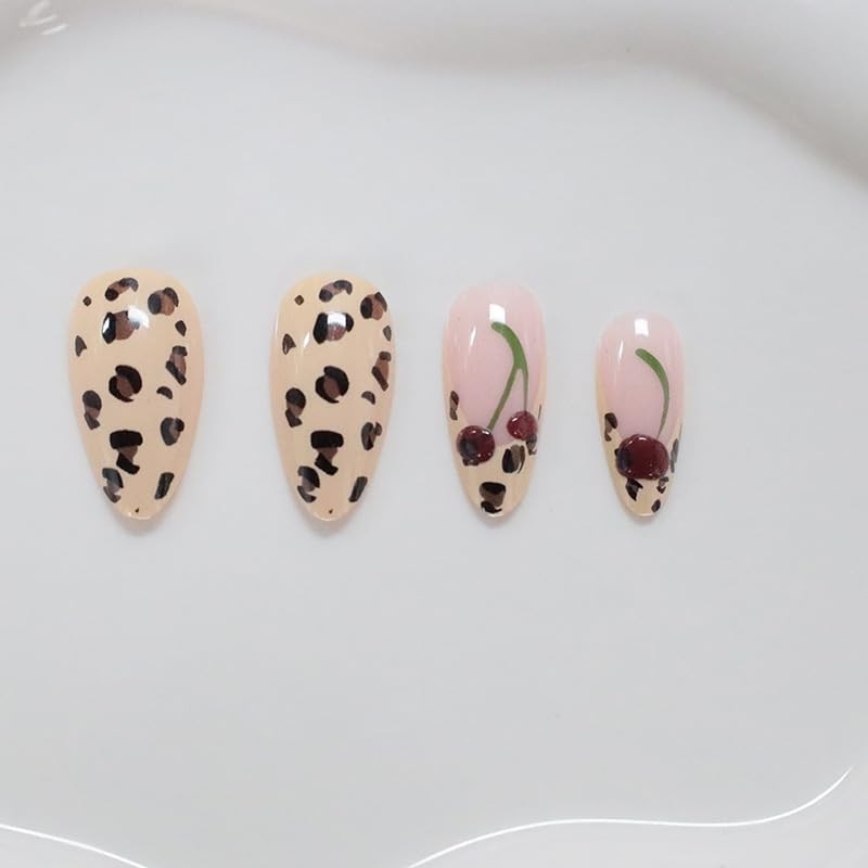 ONPRESS 24 Uñas Postizas De Verano, Almendradas Medianas, Con Diseño