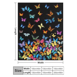 Butterfly Blanket Beautiful Butterfly Throw Blanket Ultra Soft Blankets Lightweight Cozy for Bed Couch Sofa 80"x60"