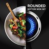 Helen's Asian Kitchen Round Bottom Wok Set, Carbon Steel and