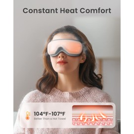 RENPHO Eyeris 1 - Birthday Gifts, Eye Massager for Migraines with Remote, Heat, Compression, Bluetooth, Heated Eye Mask, Temple Massager, Eye Device for Reduce Eye Strain, Dark Circles, Dry Eyes