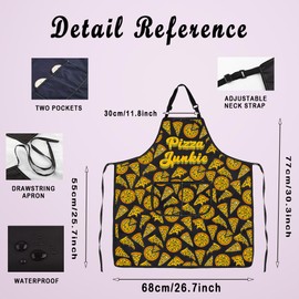 MNIGIU Pizza Junkie Apron Pizza Lover Gift Pizza Themed Gift Baker Gift Pizza Addict Gift (Pizza Apron)